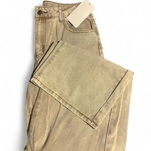 Low Rise Beige Denim Jeans
